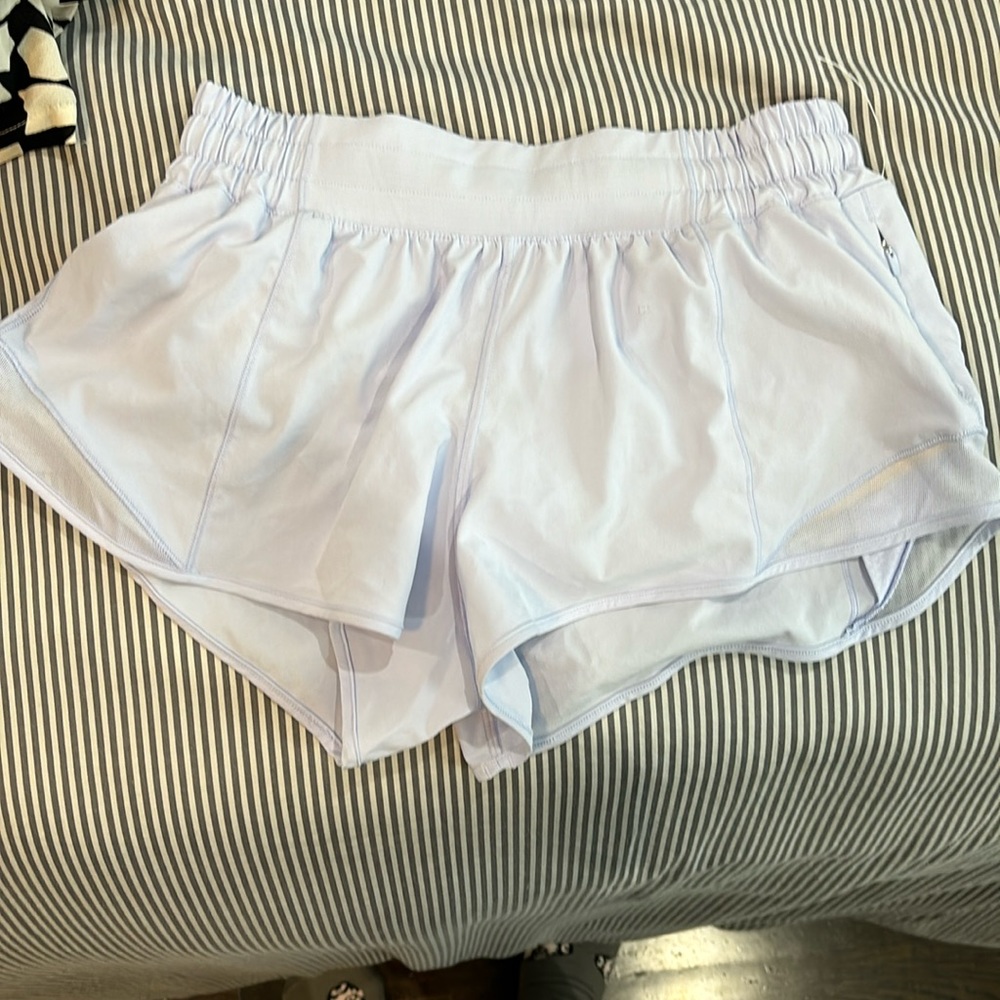 Unworn pale blue lululemon shorts size 6